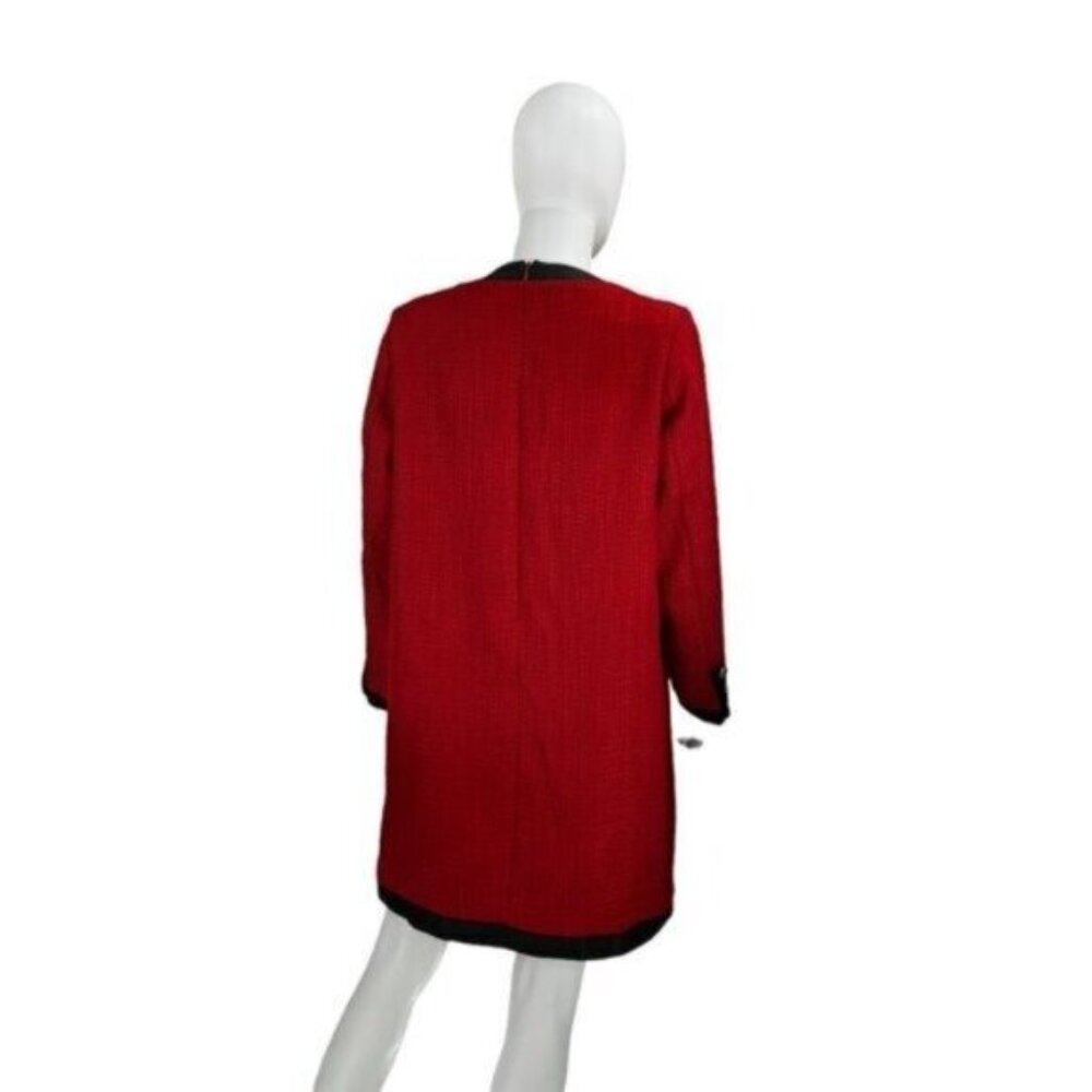Pomander Place NEW Red Coco Tweed Long Sleeve Retro Preppy Mini Dress Size XXL - Picture 8 of 13